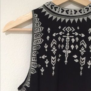 Black embroidered crop top